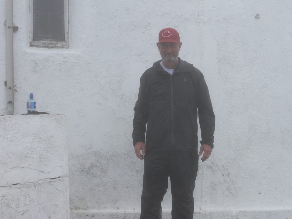 Standing outside the chapel on top of Croagh Patrick