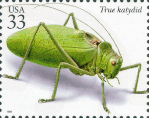 U. S. Postage stamp of True Katydid.